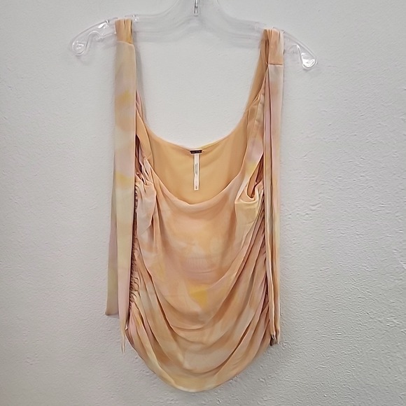 Free People Tops - Free People Mesh Multi Color Sleeve-less Top, Size Large